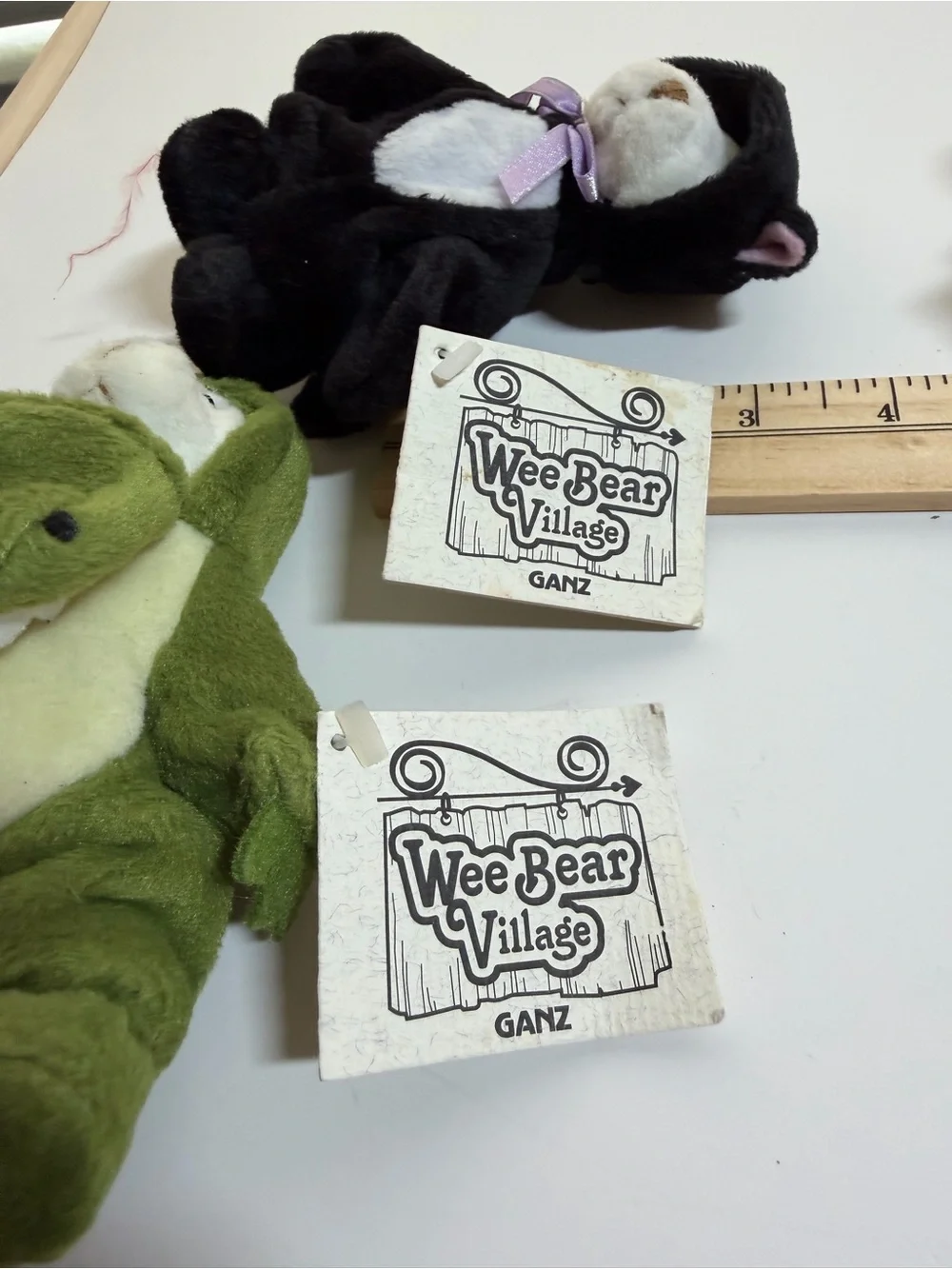 Wee Bear Village Plush by Ganz Small Pets Set. Alligator. Cat. Bear